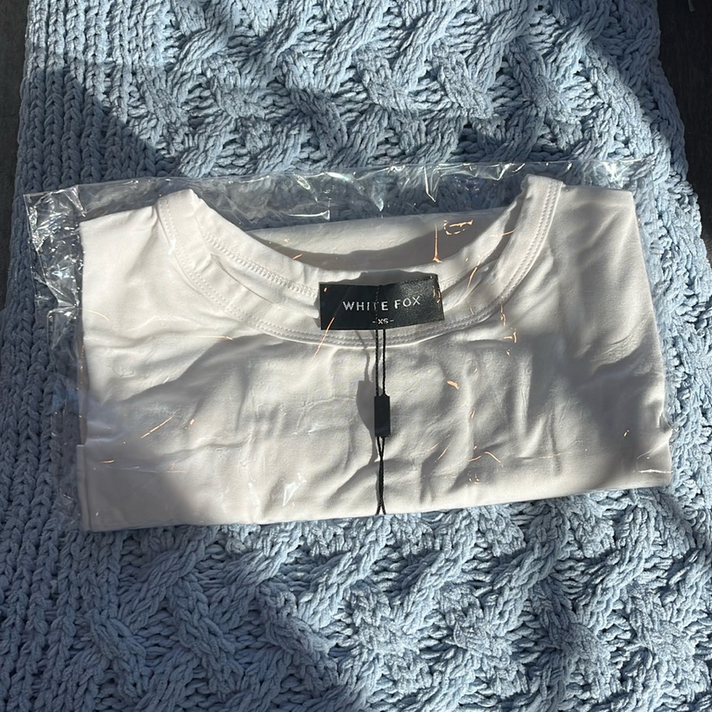 NWT White Fox too blessed tee, white XS